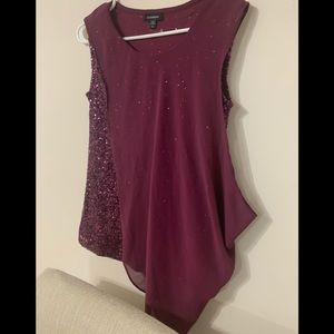 2/$25 Le Chateau sequinned burgundy top EUC